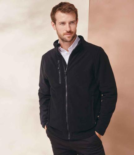 Henbury Recycled Polyester Micro Fleece Jacket - BLK - XXL